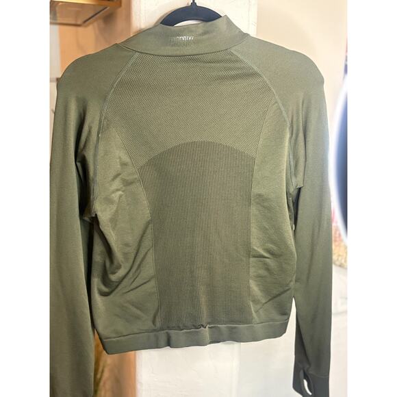 Victoria's Secret PINK 1/4 Zip Long Sleeve Workout Shirt Green XL - Picture 2 of 4